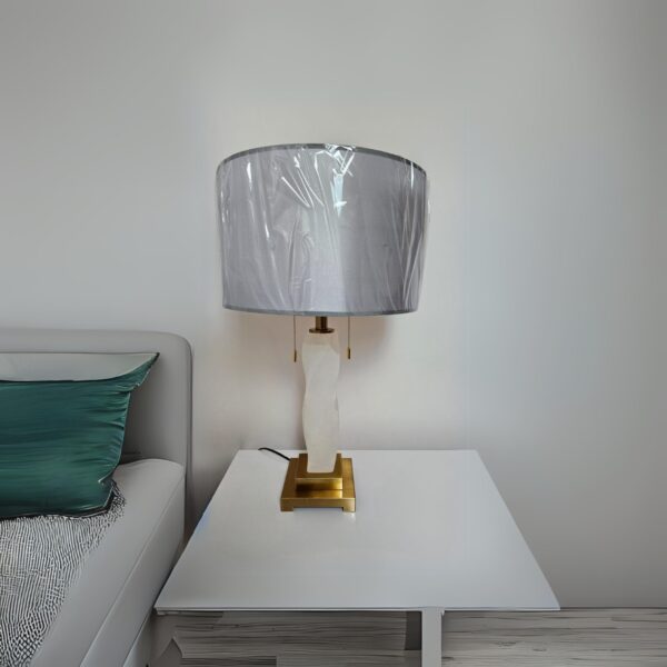 Abajur Mesa Luminária Cúpula Mármore Escritório Adana Lautre - Image 6