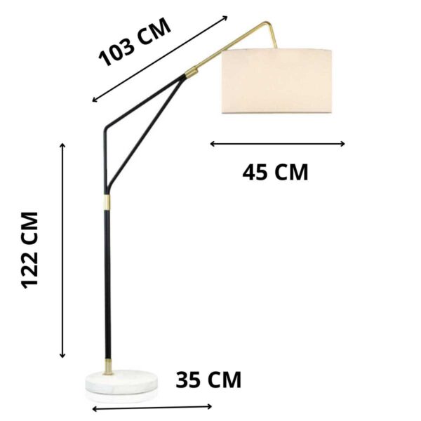 Abajur De Piso Luminária Coluna Mármore Leitura Moderno Airy Lautre - Image 2