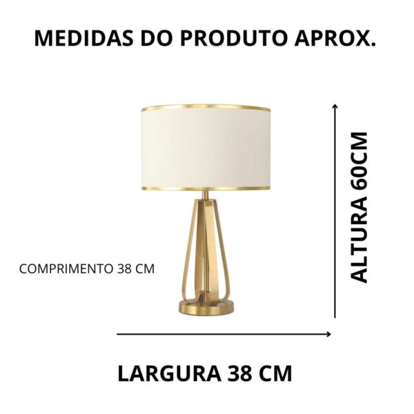 Abajur  De Mesa Escritório C Cúpula Luminária Argo Lautre - Image 6