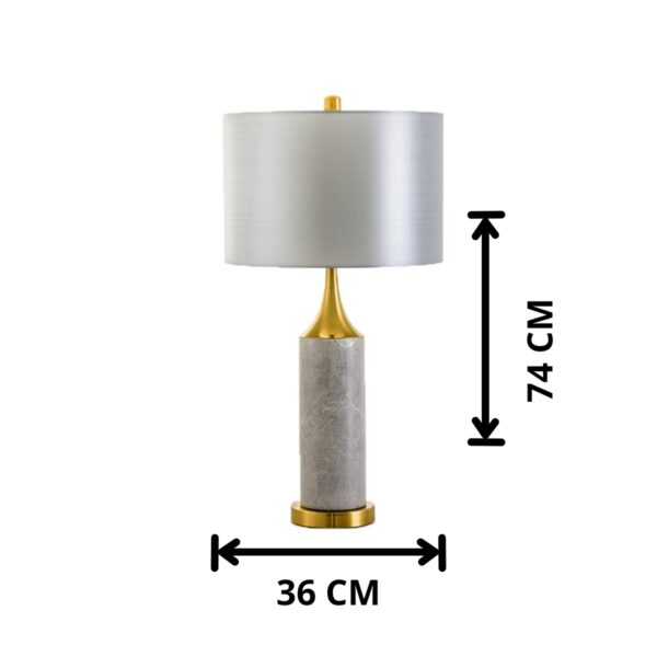 Abajur De Mesa Com Cúpula Luminária De Mármore Dafne Lautre - Image 3