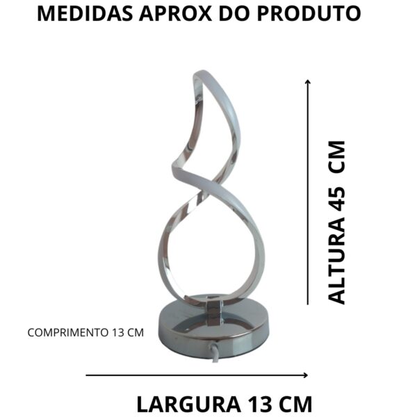 Abajur De Mesa Led Quarto Leitura Luminária 3000k 22w Flora Lautre - Image 3