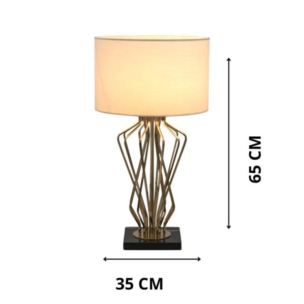 Abajur De Mesa LumináriaCúpula Dourado Decoração Piamonte Lautre - Image 2