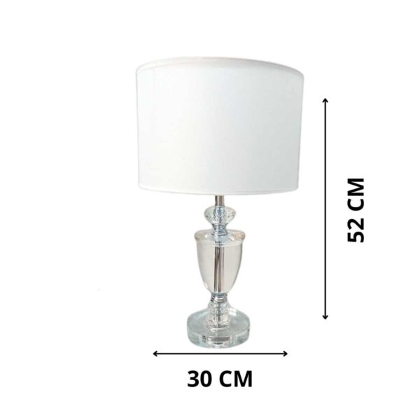 Abajur De Mesa Cristal C Cúpula Luminária Moderno Reilly Lautre - Image 4