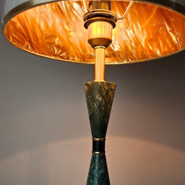 Abajur Cúpula Mármore Verde Decoração Xenon Lautre - Image 7