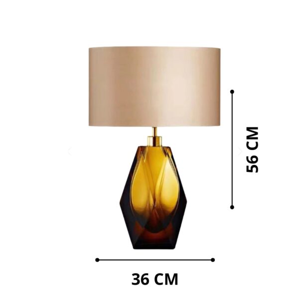 Abajur De Mesa Luminária C Cúpula Cristal Marrom Cambara Lautre - Image 8