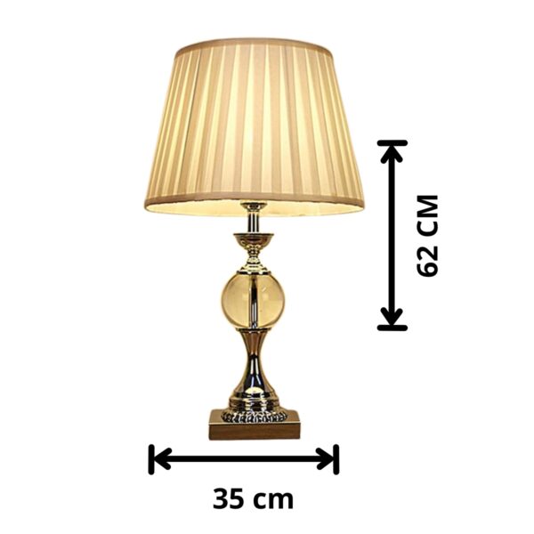 Abajur De Mesa C Cúpula Prata New Luminária Luz Riano Lautre - Image 8