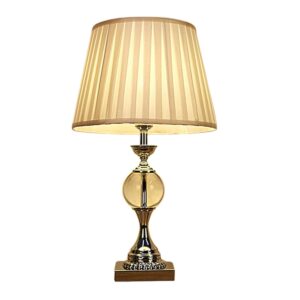 Abajur De Mesa C Cúpula Prata New Luminária Luz Riano Lautre