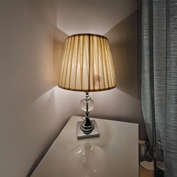 Abajur De Mesa C Cúpula Prata New Luminária Luz Riano Lautre - Image 4