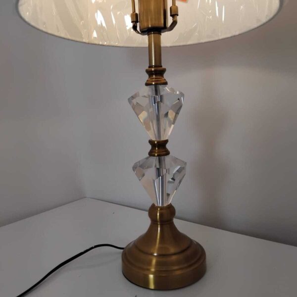 Abajur De Mesa C Cúpula Luminária Dourado E Vidro Casa River Lautre - Image 6