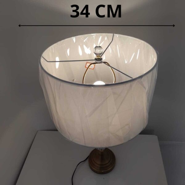 Abajur De Mesa C Cúpula Luminária Dourado E Vidro Casa River Lautre - Image 5