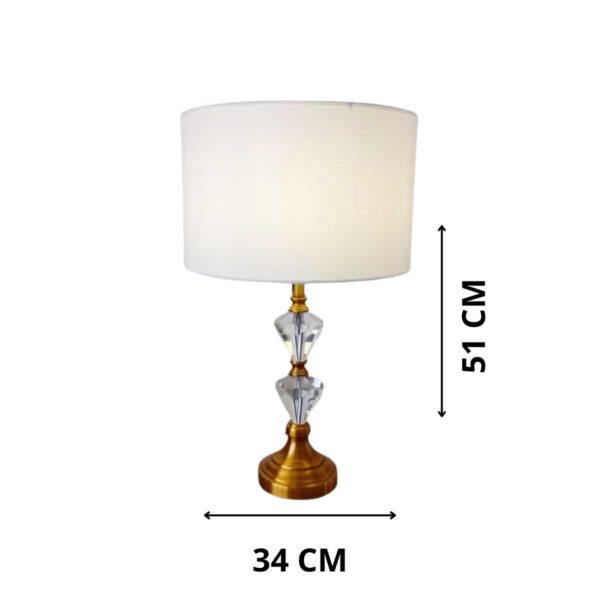 Abajur De Mesa C Cúpula Luminária Dourado E Vidro Casa River Lautre - Image 2
