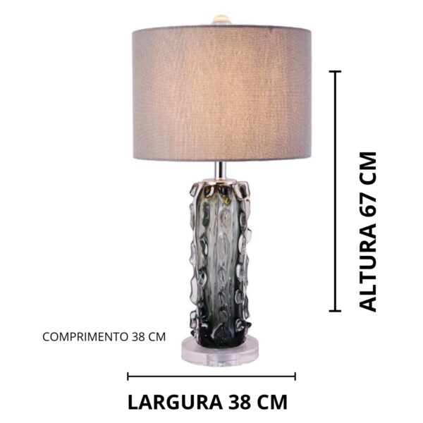 Abajur De Mesa C Cúpula Cristal Verde Quarto Luxo Tacio Lautre - Image 4
