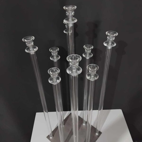 Castiçal Acrílico Transparente Candelabros 9 Velas Aparador - Image 4