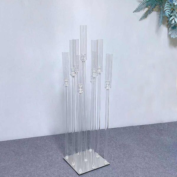 Castiçal Acrílico Transparente Candelabros 9 Velas Aparador